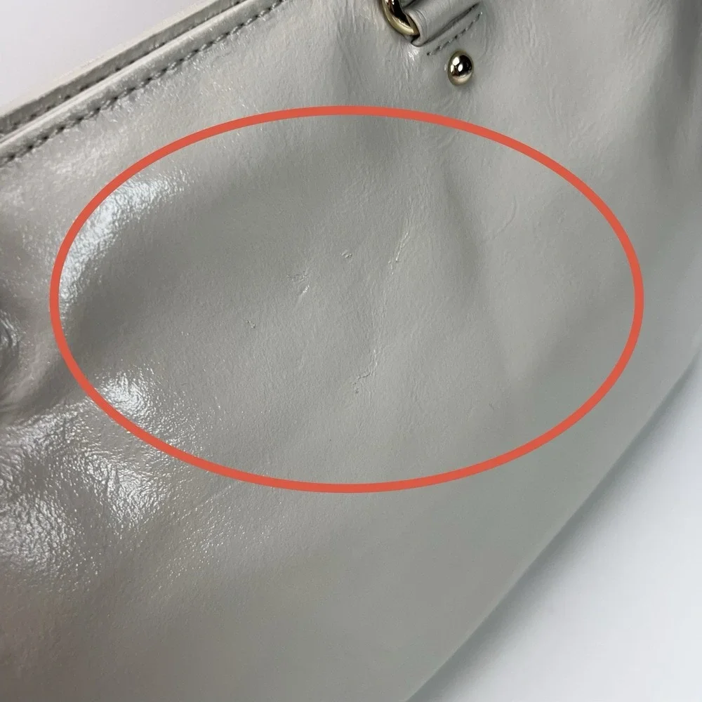 KATE SPADE New York Wellesley‎ Tote Satchel Taupe Patent Leather Shoulder Purse